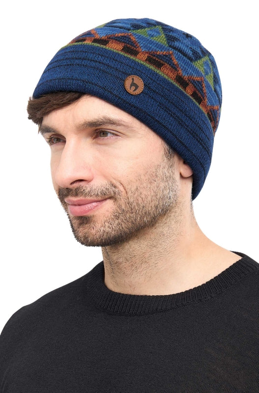 Colorful, reversible 100% baby alpaca wool hat
