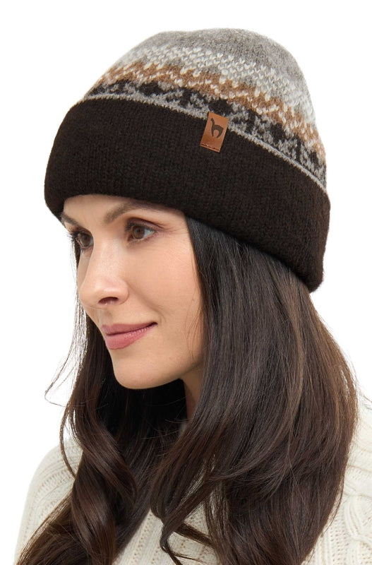 Reversible 100% alpaca wool hat