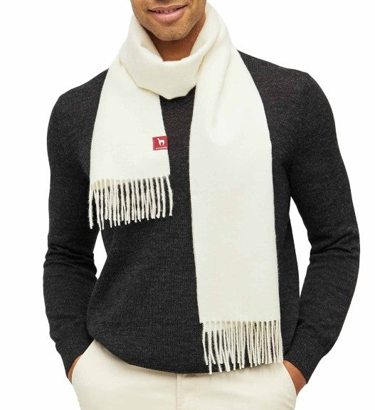 Solid color baby alpaca wool scarf