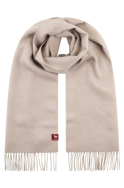Solid color baby alpaca wool scarf