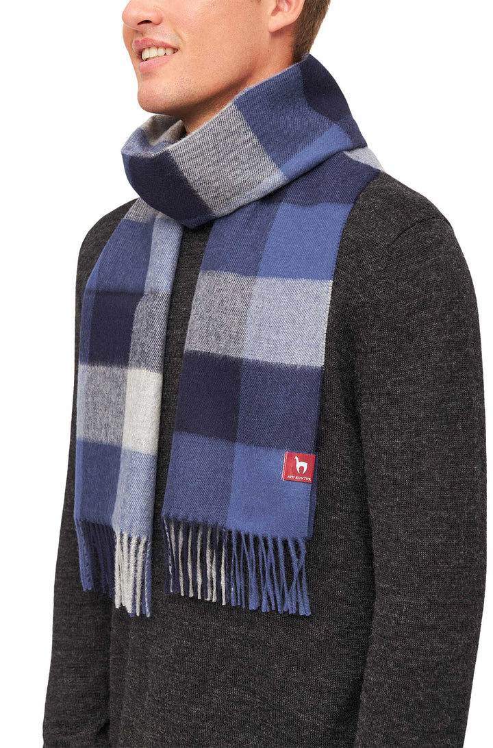 100% baby alpaca plaid wool scarf