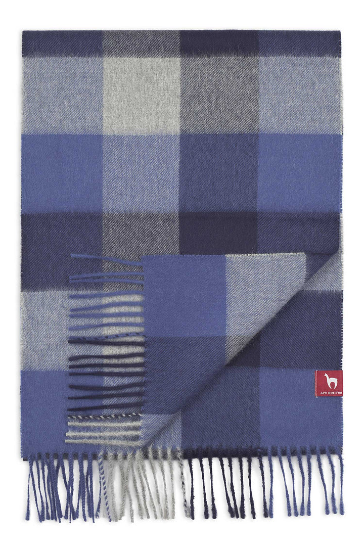 100% baby alpaca plaid wool scarf