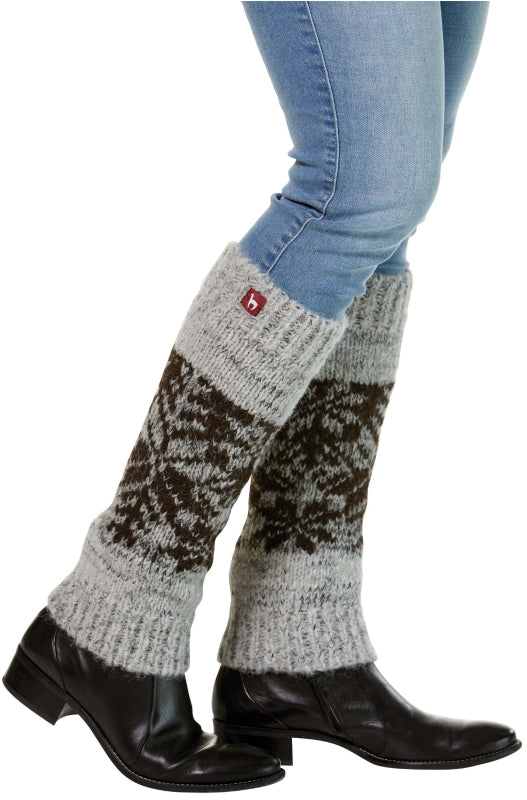 100% alpaca wool leg warmers with pattern
