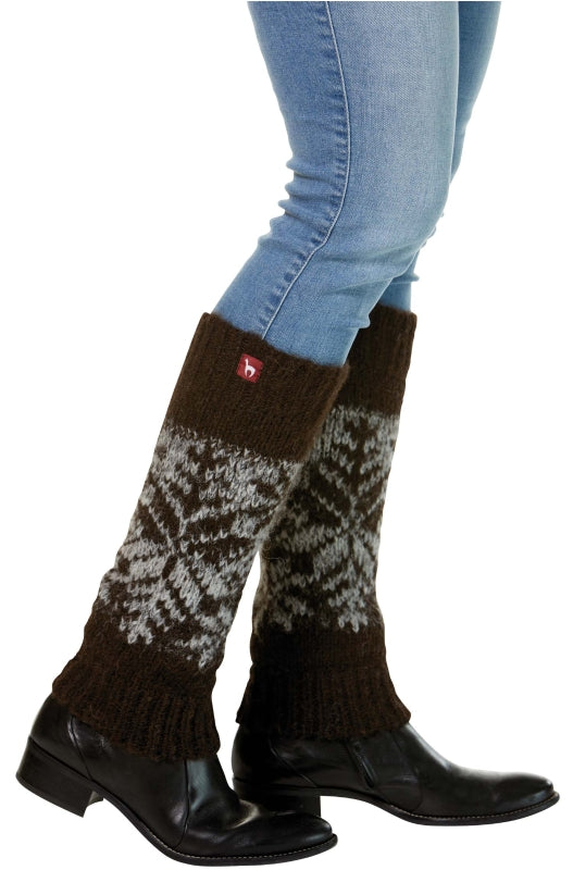 100% alpaca wool leg warmers with pattern