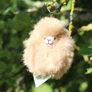 Alpaca-shaped leather key ring