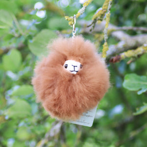 Alpaca-shaped leather key ring