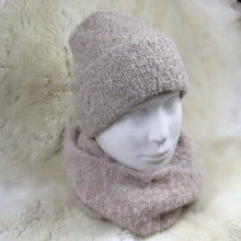 Load image into Gallery viewer,  Alpaca wool hat made of bouclé yarn
