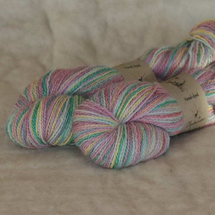 Hand-dyed 100% alpaca wool lace yarn