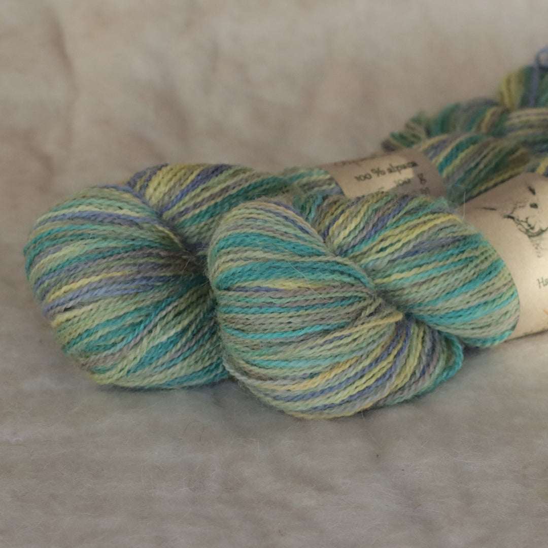 Hand-dyed 100% alpaca wool lace yarn