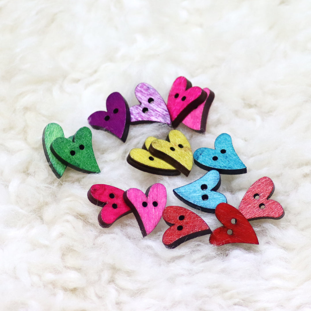 Heart-shaped "Funky" buttons