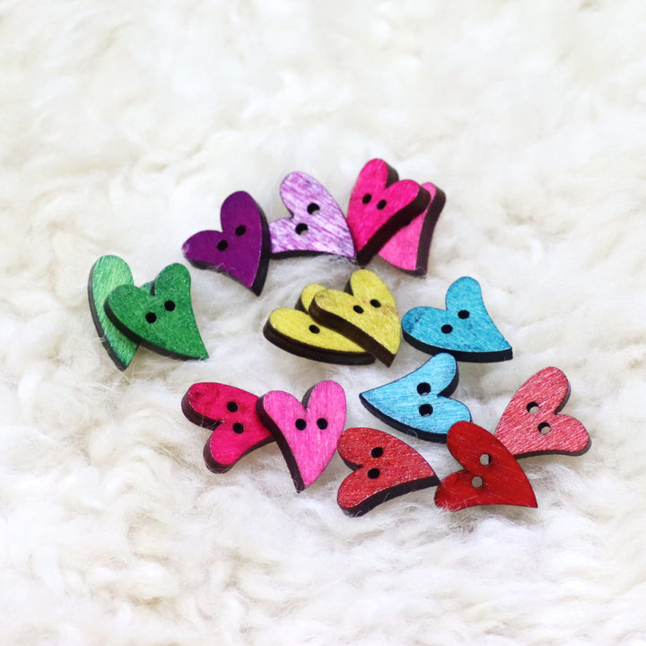 Heart-shaped "Funky" buttons