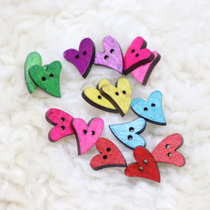 Heart-shaped "Funky" buttons