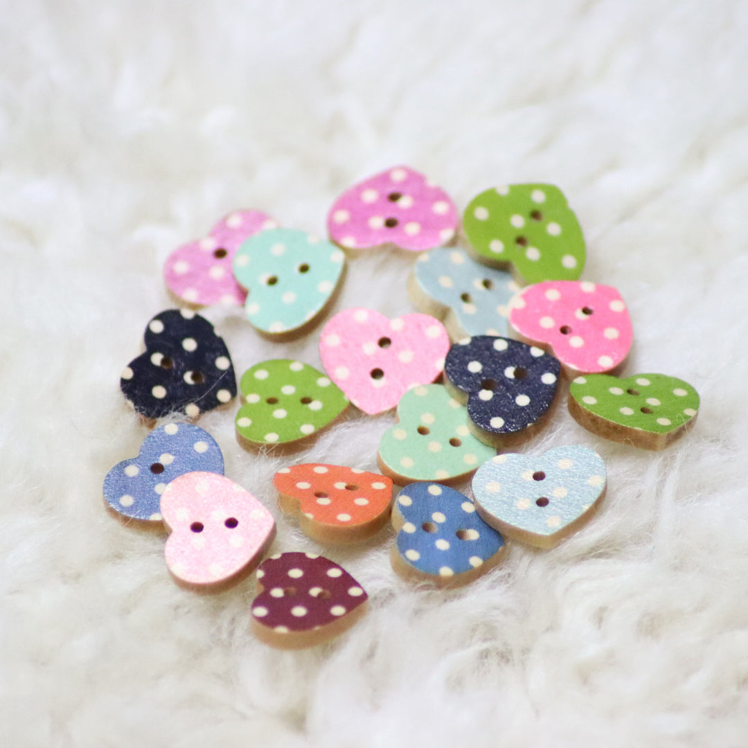 Heart-shaped buttons