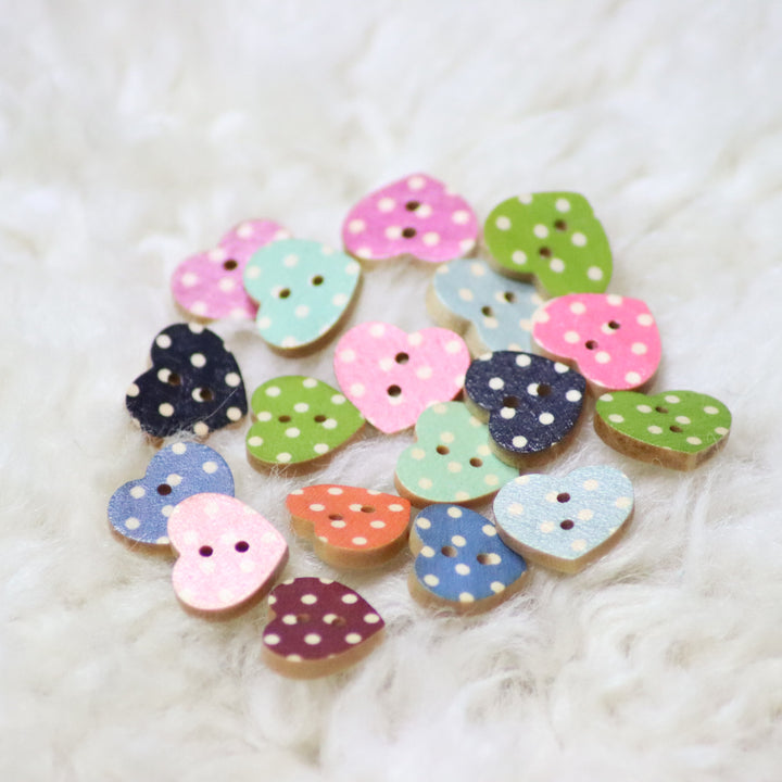 Heart-shaped buttons