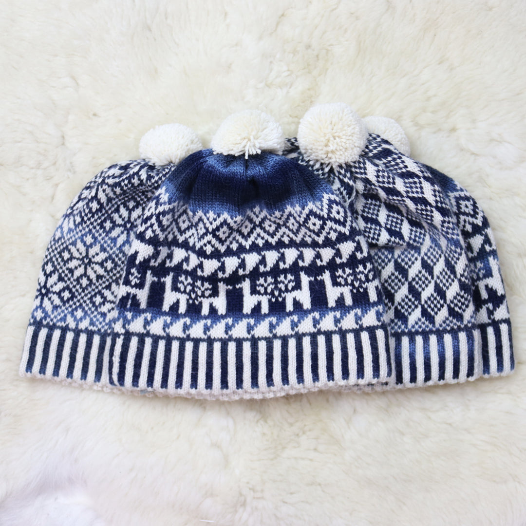 Colorful pom-pom hat