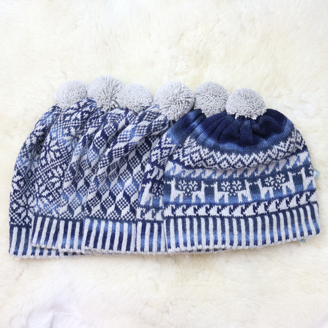 Colorful pom-pom hat