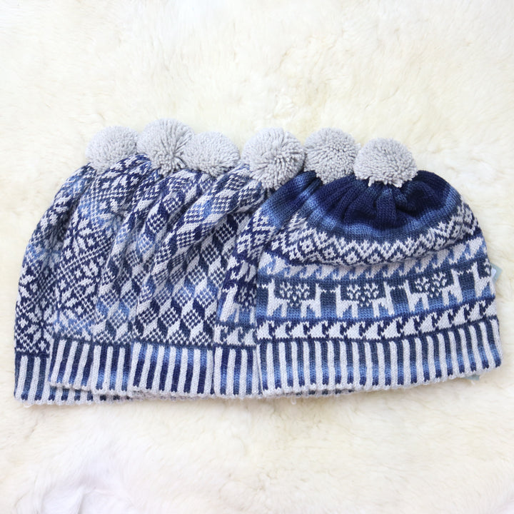 Colorful pom-pom hat