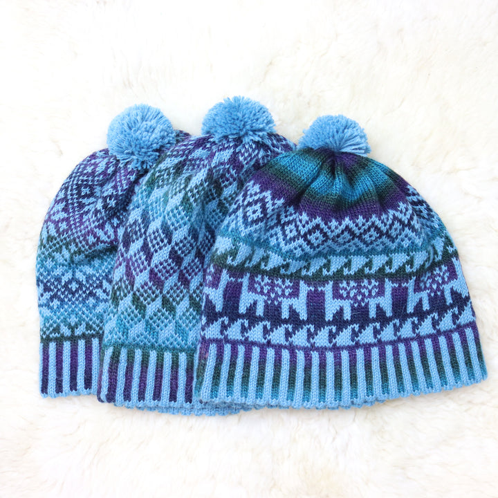 Colorful pom-pom hat