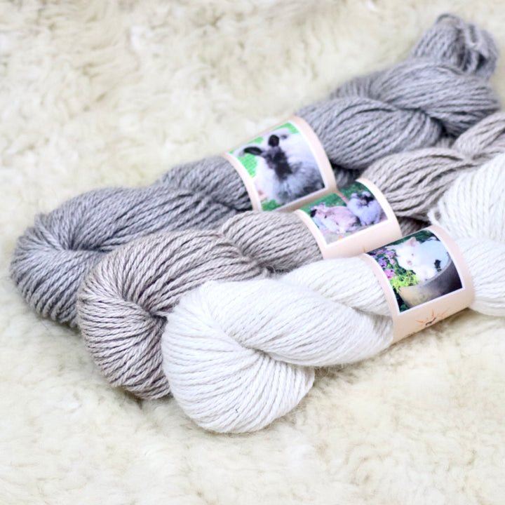 Farm yarn from angora and sheep wool