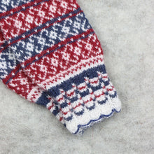 Load image into Gallery viewer, Erika&#39;s red-blue striped mittens
