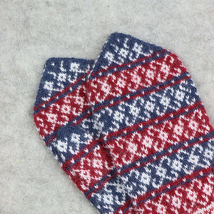 Erika's red-blue striped mittens