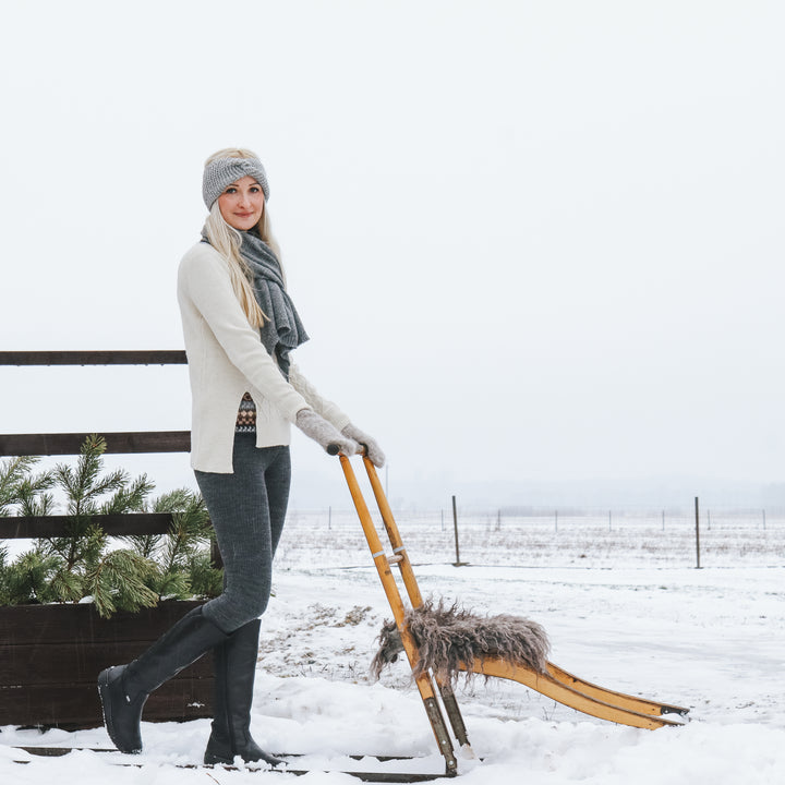 Warm alpaca wool leggings