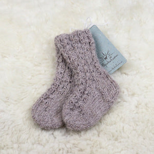 Baby socks with lace rib pattern