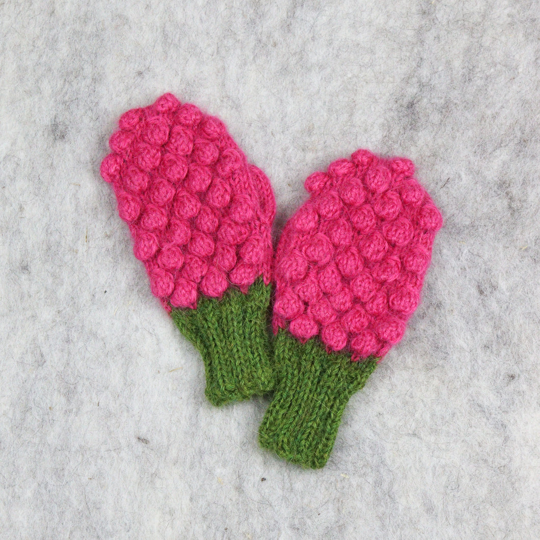 Unique raspberry mittens