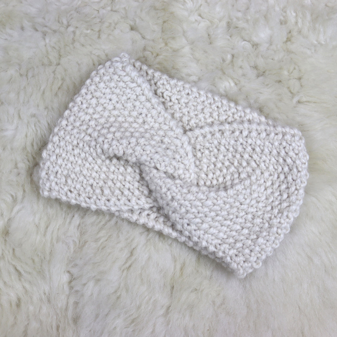 Pearl knit baby alpaca wool headband
