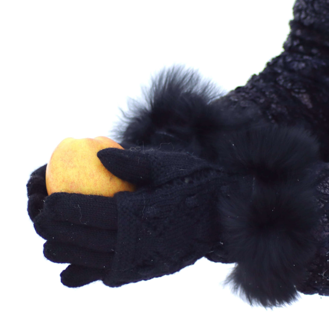 Baby alpaca wool fingerless gloves
