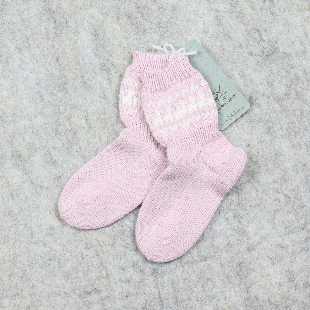 Socks with alpaca pattern for children