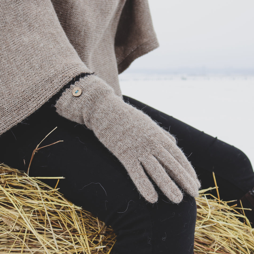 100% alpaca wool gloves