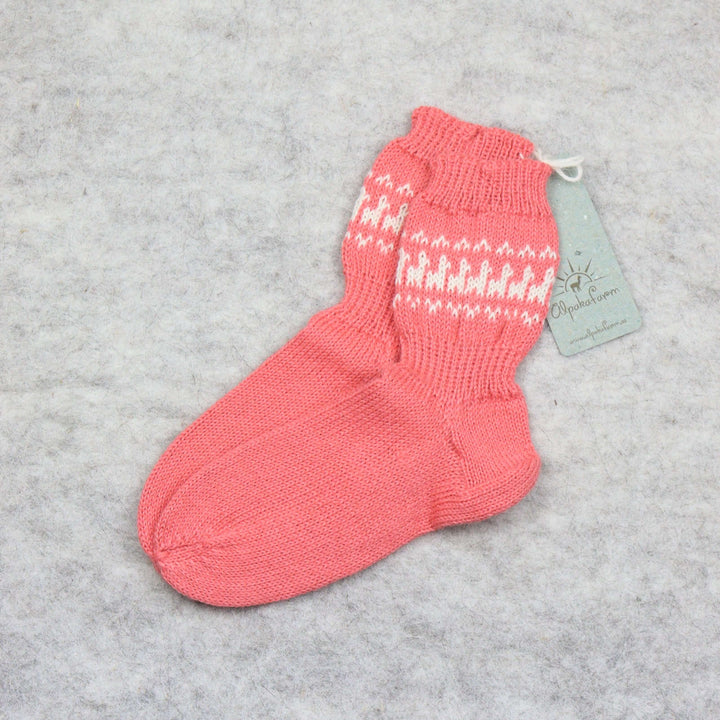 vanaroosad alpakavillased laste sokid