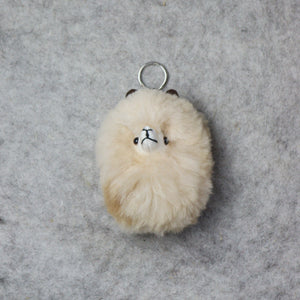 Alpaca-shaped leather key ring